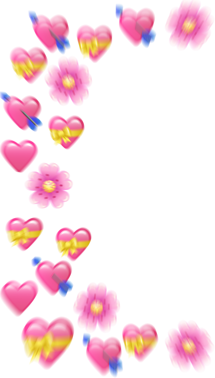 Valentine Meme Pink Hearts and Flowers Emoji